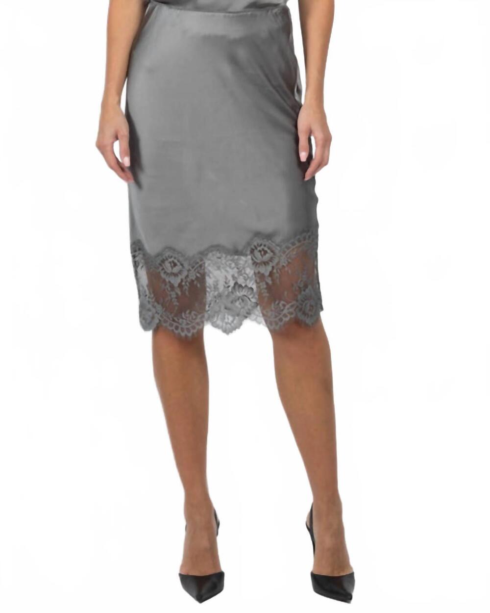 NEW HERSKIND herbert midi skirt in dark grey